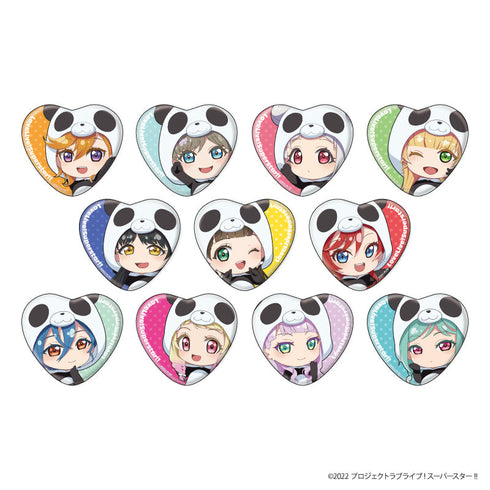 『ラブライブ!スーパースター!!』ハート型缶バッジ02/パンダver.BOX(全11種)(ミニキャライラスト)